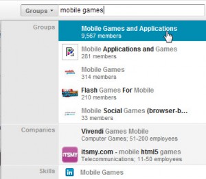 LinkedIn Android Apps Search