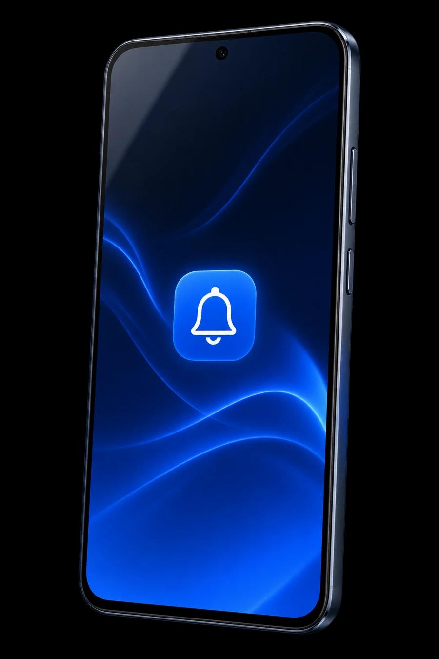 Android smartphone with a notification bell