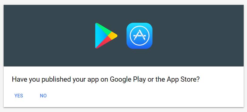 your app should be published on Google Play or App Store